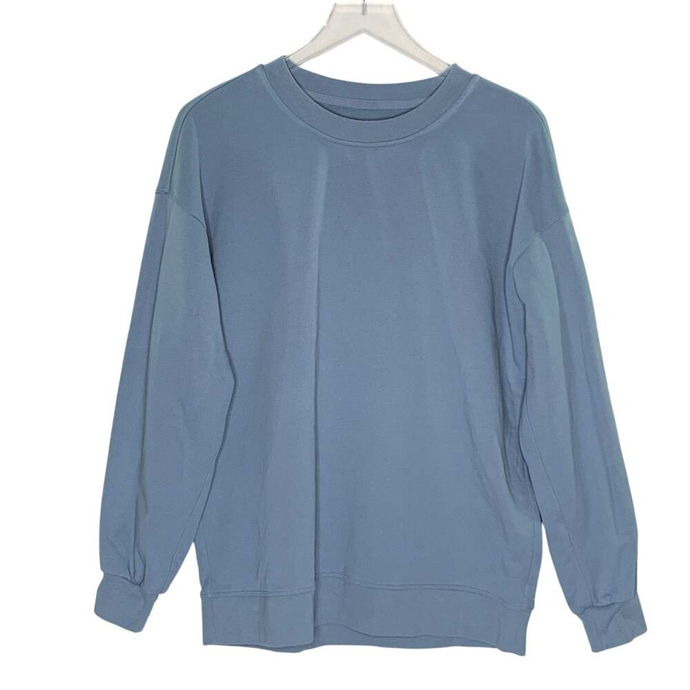 Lululemon Perfectly Oversized Cropped Crew Sweatshirt 8 Soft Blue Active *flaw